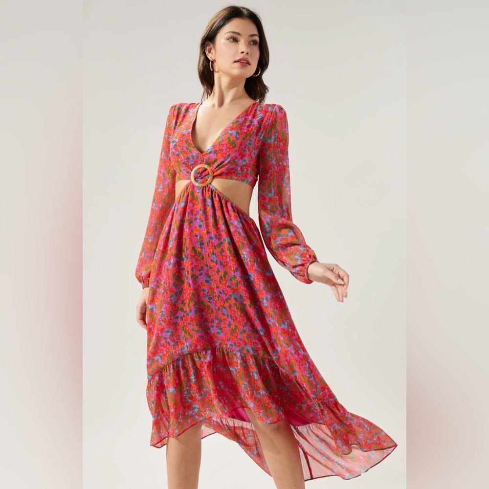 Sugarlips Nami Midi Floral Dress size Small